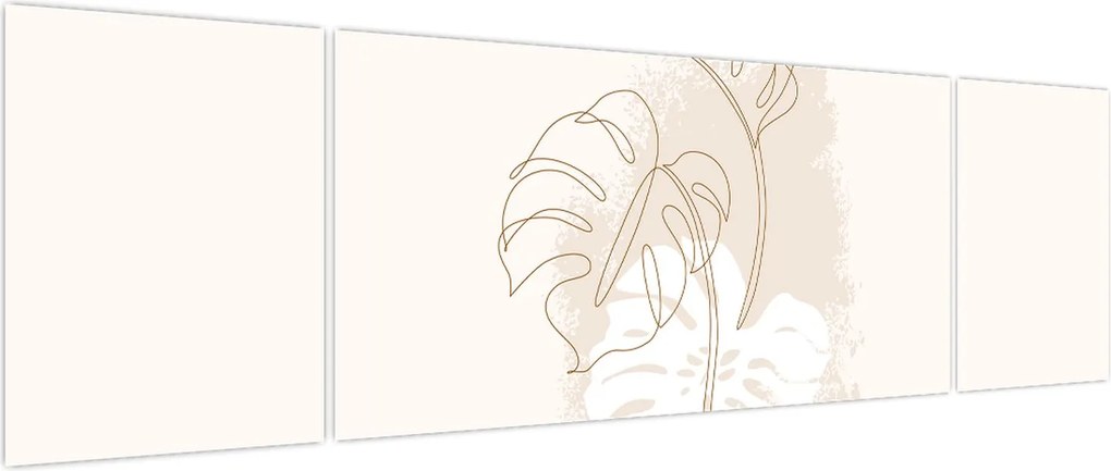 Obraz - Line art monstera N⁰1 (170x50 cm)