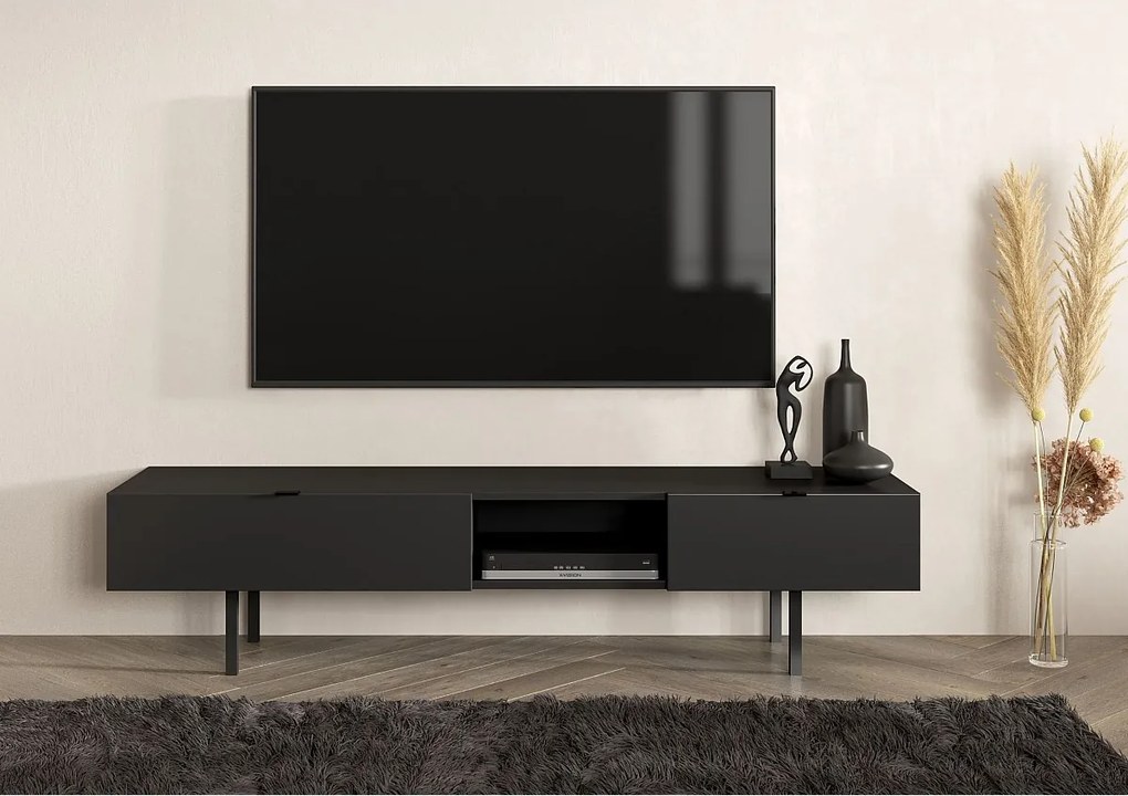 Czarna szafka RTV z szufladą Skandica MYWAY / szer. 180 cm