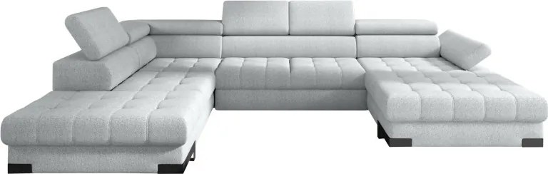 Narożnik SELVA XL Lewostronny z funkcją spania i pojemnikiem MEMPHIS 16 SREBRNY WERSAL