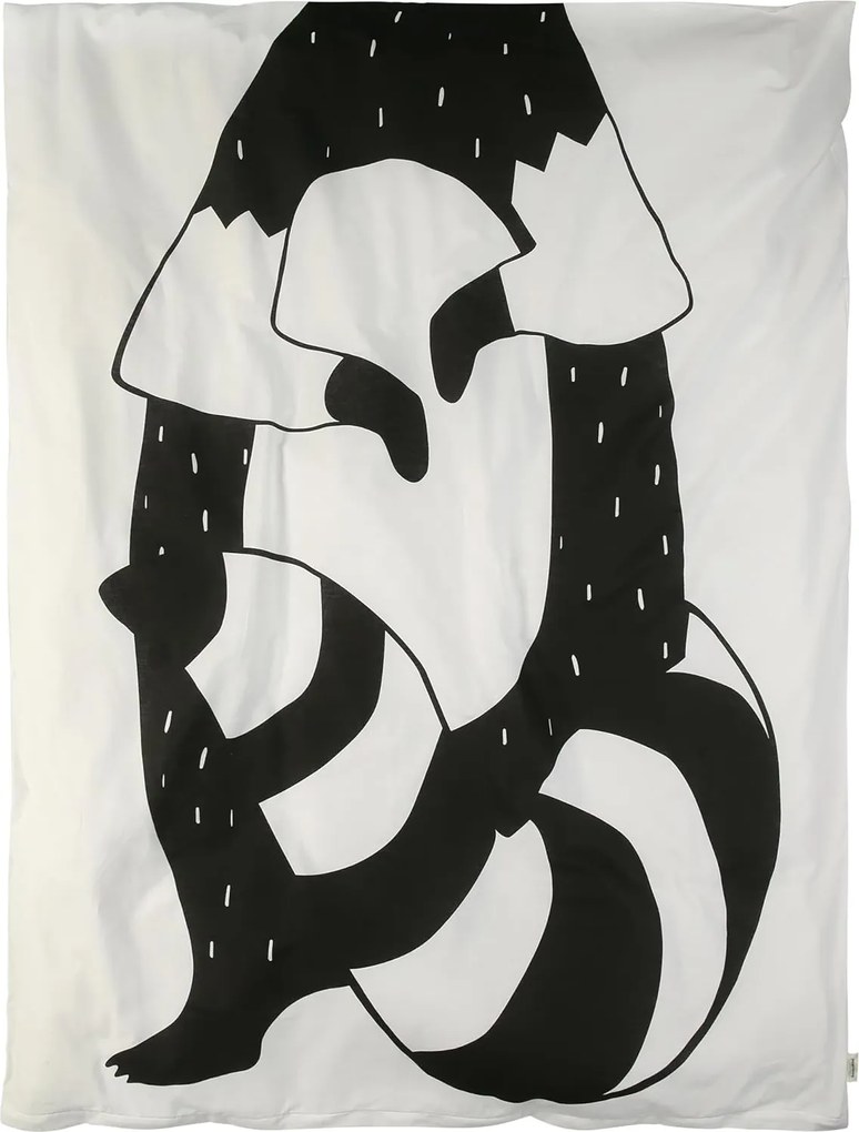 PrzytulneMieszkanie.pl PrzytulneMieszkanie.pl Bawełniana pościel do łóżeczka RACCOON czarno-biała Rozmiar pościeli: 40 x 60 cm | 100 x 135 cm
