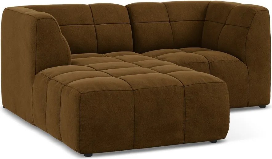 Musztardowy aksamitny narożnik (lewostronny/z szezlongiem) Aloha – Makamii