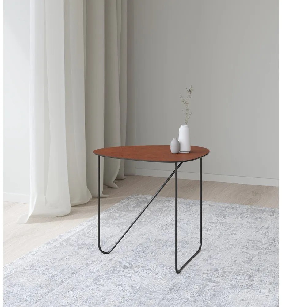 Koniakowy metalowy stolik 37x44 cm Curve M Bull – LIND DNA