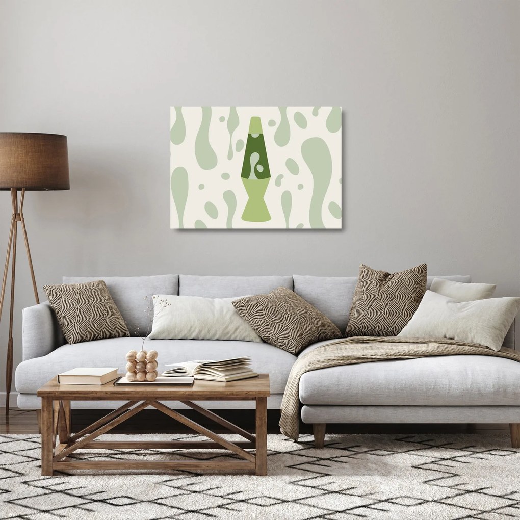 Obraz na szkle - Hipisi, lampa lawowa (70x50 cm)