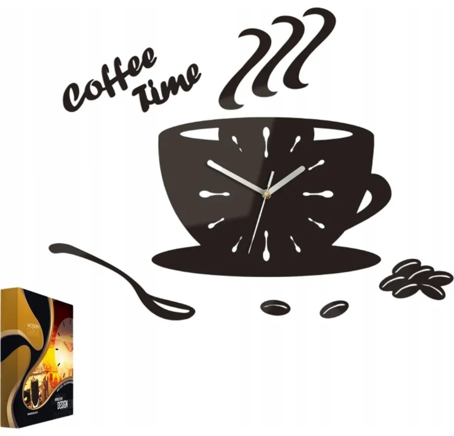 Zegar ścienny akrylowy coffe time wenge okrągły kwarcowy