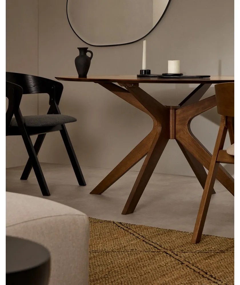 Okrągły stół z blatem w dekorze orzecha ø 120 cm Naanim – Kave Home