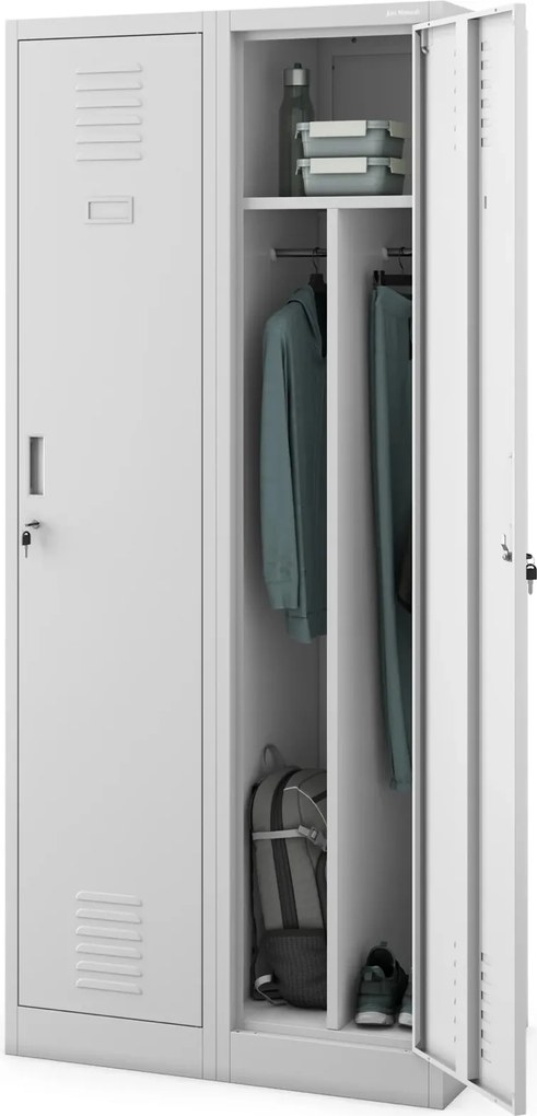 Szafa socjalna czterokomorowa Kacper 80x50x180 cm szara