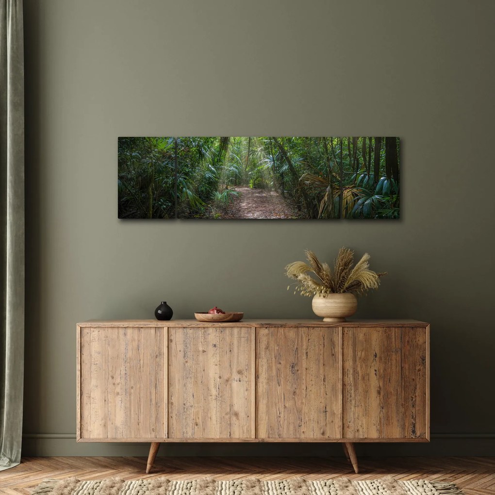 Obraz - Promienie słońca w dżungli (170x50 cm)