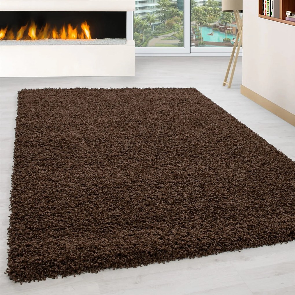 Dywan shaggy jednokolorowy brązowy 120 cm x 170 cm