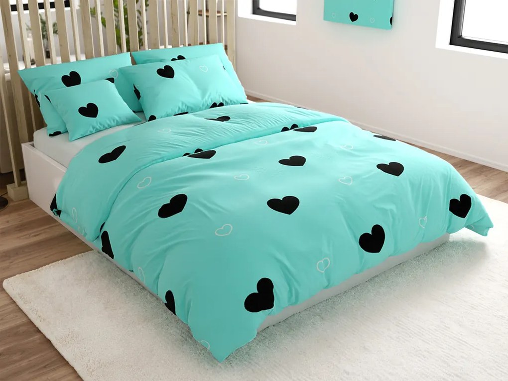 PrzytulneMieszkanie.pl PrzytulneMieszkanie.pl Pościel z mikrofibry CORAZON BLEND niebieska Rozmiar pościeli: 2 szt 70 x 90 cm | 200 x 220 cm