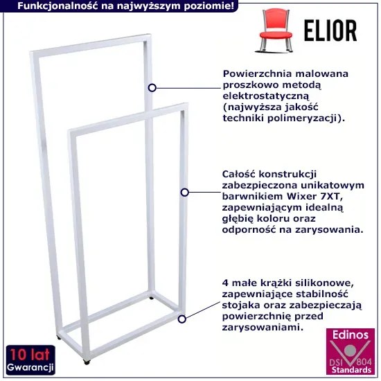 Biały podwójny stojak na ręczniki 45 cm - Sarsa 3X