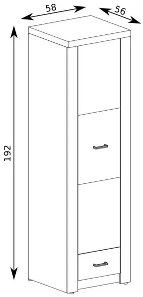 Szafa jednodrzwiowa kraft biały - Filin 3X