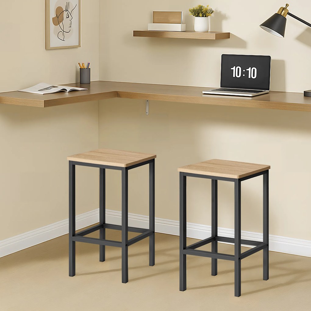 Taborety Barowe 2szt komplet - sonoma - LBC065B11