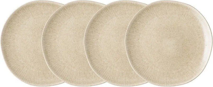 Szarobeżowe kamionkowe talerze zestaw 4 szt. ø 21 cm Viola – House Nordic