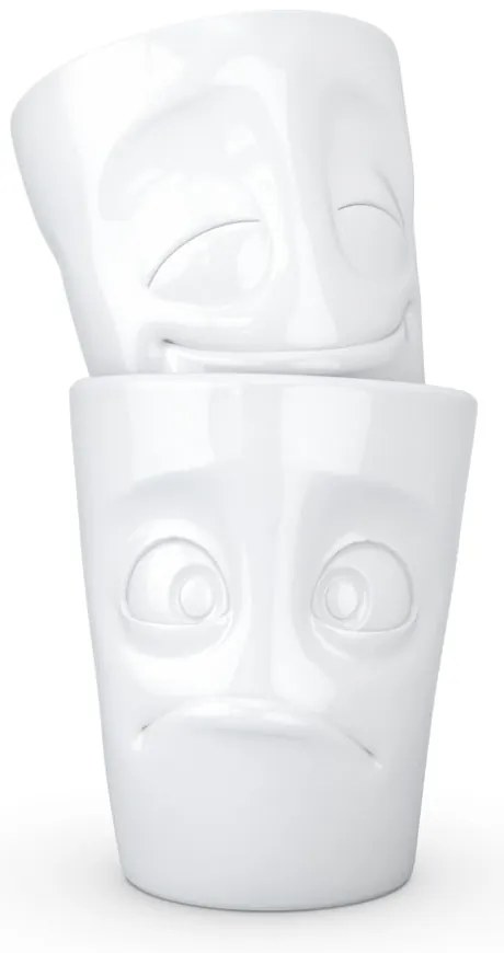 Zestaw 2 białych kubków z porcelany 58products
