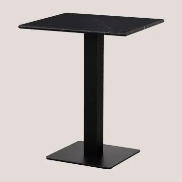 Kwadratowy Stolik Barowy Z Marmuru Livanto Czarny & ↔︎ 60 Cm & Marmur Nero Marquina - Sklum