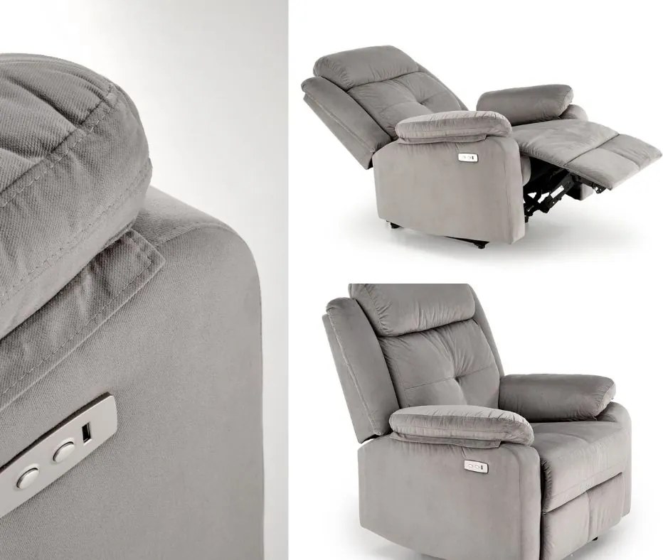 Fotel z funkcją elektrycznego rozkładania Loris Halmar