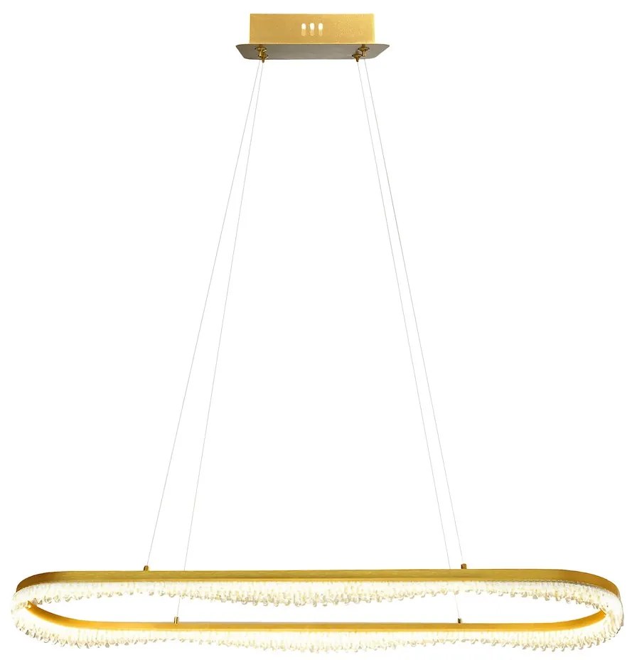 Lampa wisząca złota, kryształki PRECIOSA 45W LED