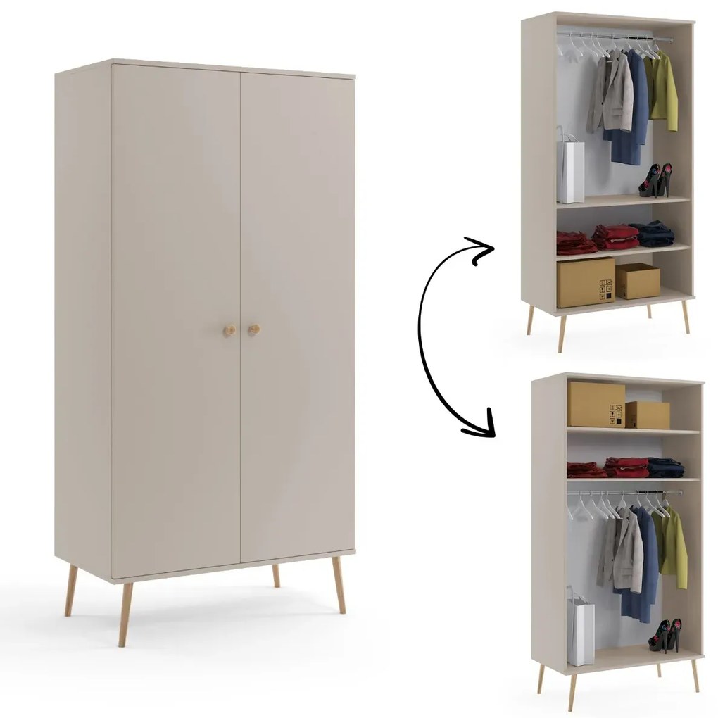 Szafa LEBEL z drążkiem 100cm kaszmirowa MELIMEBLE