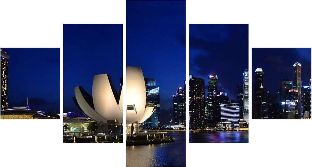 Obraz Singapuru nocą (125x70 cm)