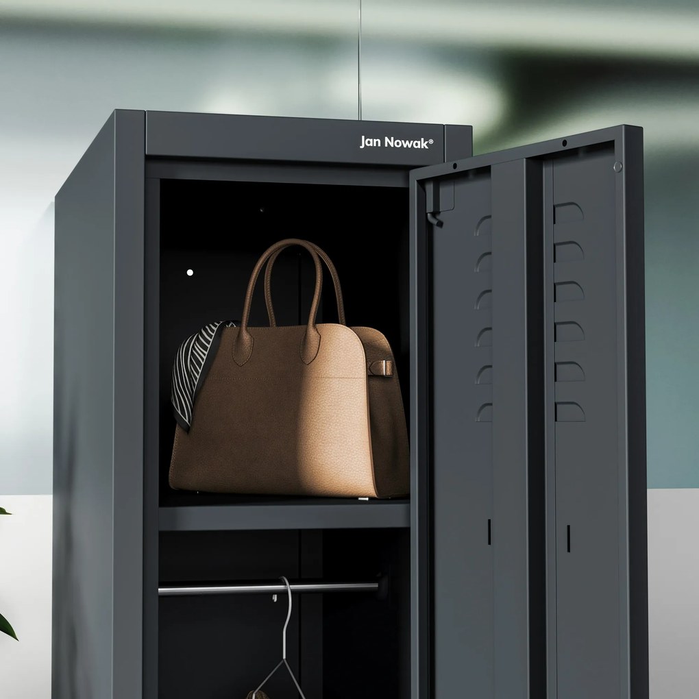 Szafka pracownicza metalowa antracytowa KACPER II 1 Plus 400 x 1800 x 500 mm