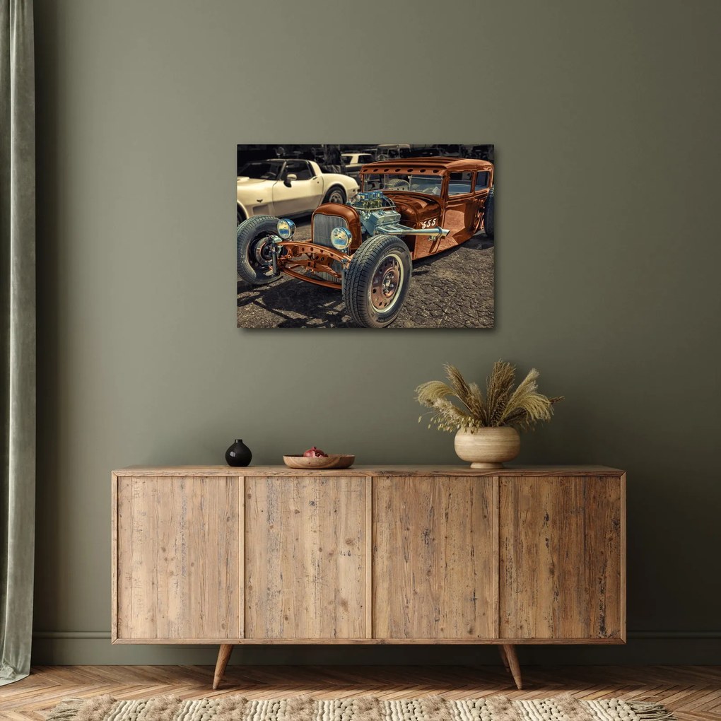 Obraz brązowego samochodu (70x50 cm)