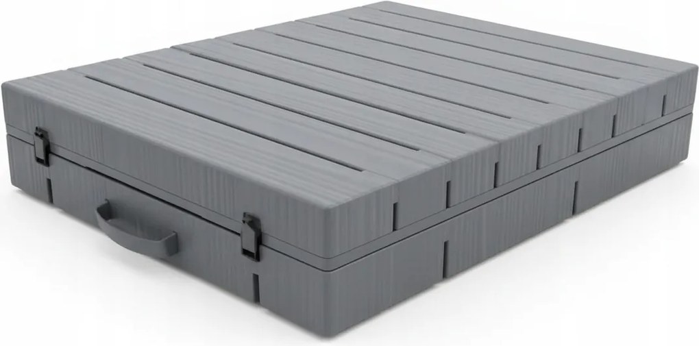 Leżak ogrodowy hotelowy Lagoon SL-02C z poduszką, składany, kolor szary