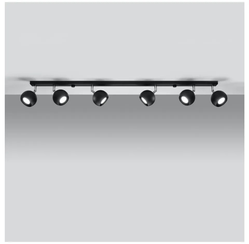 Czarna lampa punktowa 10x118 cm Ollo – Nice Lamps