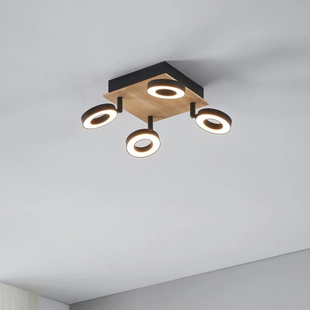 Eglo 901205 - Oprawa punktowa LED RIELVES 4xLED/4,2W/230V czarna/brązowa