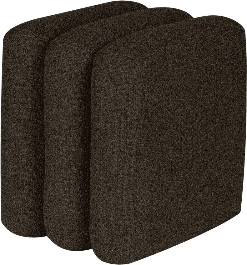 Brązowy puf z materiału bouclé Radd – noo.ma