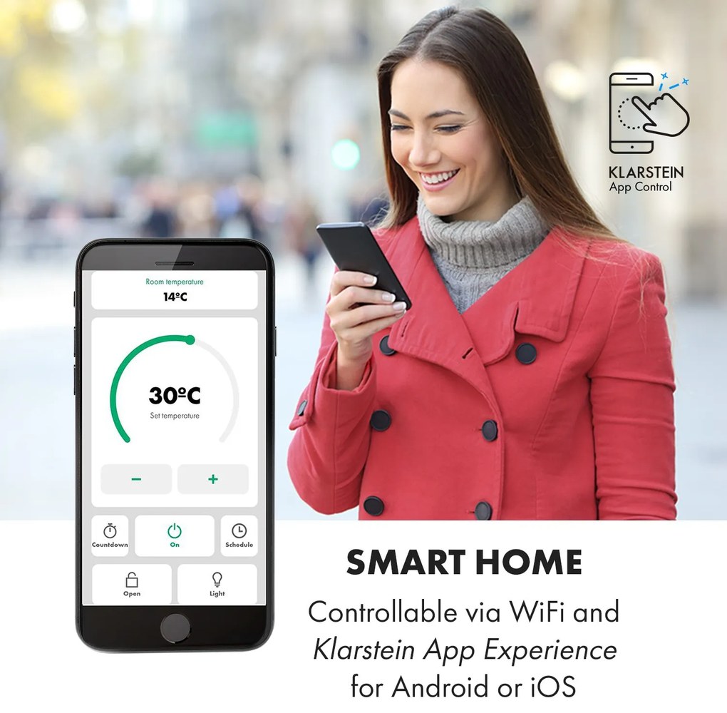 Klarstein Bansin Smart 2500W 25m² Konwektor Czarny