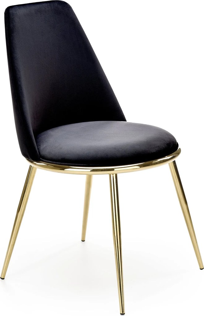 Velvetowe krzesło na złotych nogach K460