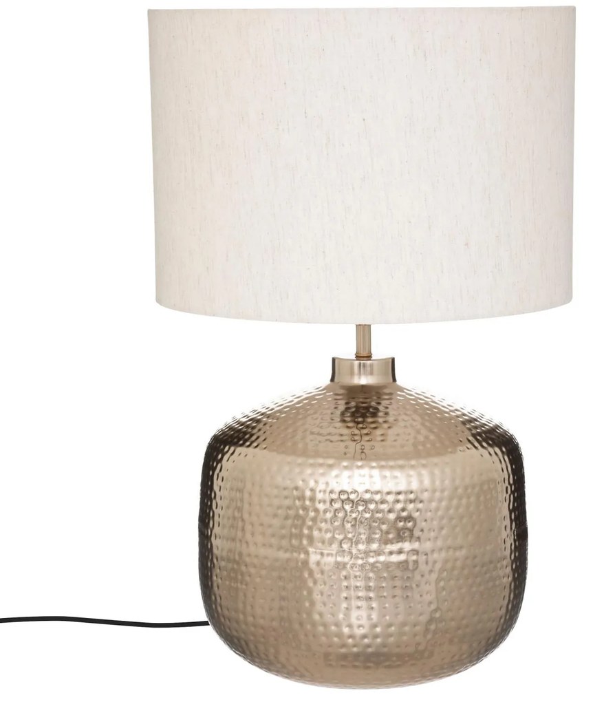 Lampa z beżowym abażurem Kais, metalowa podstawa, wys. 52 cm