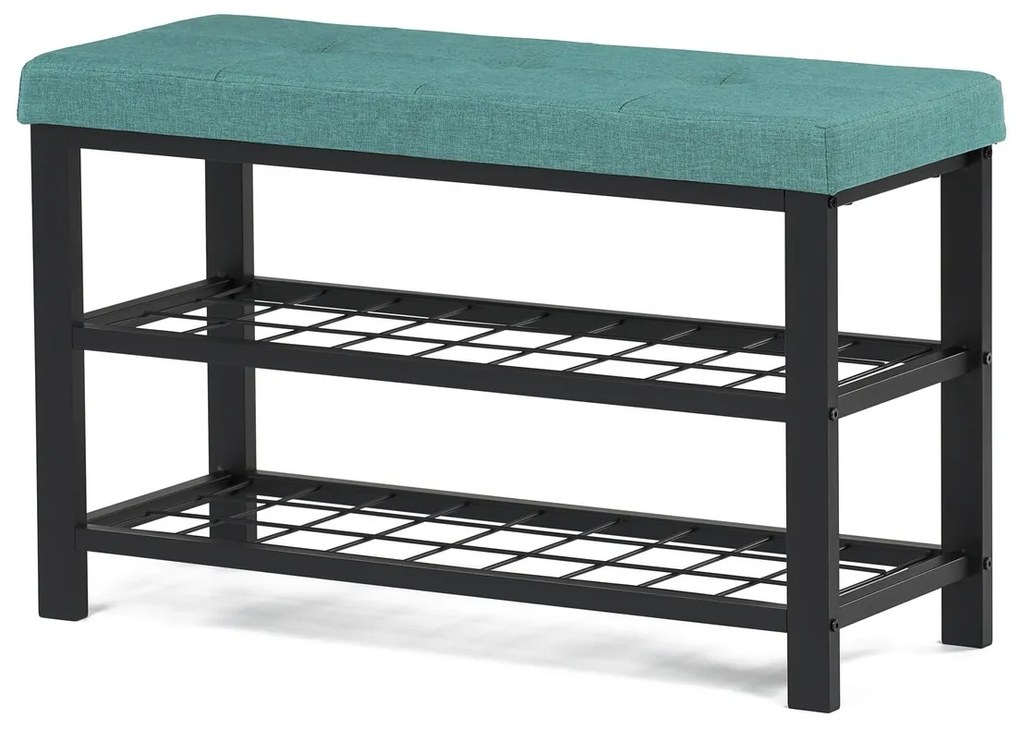 Stojak na buty z 2 półkami, zielony