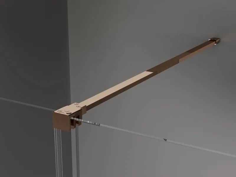 Mexen Velar ścianka prysznicowa rozsuwana Walk-in 120 x 200 cm, szron 8 mm, różowe złoto - 871-120-000-33-60