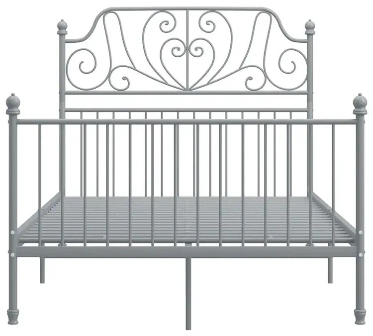 Szare metalowe łóżko z zagłówkiem 120x200 cm - Hadson