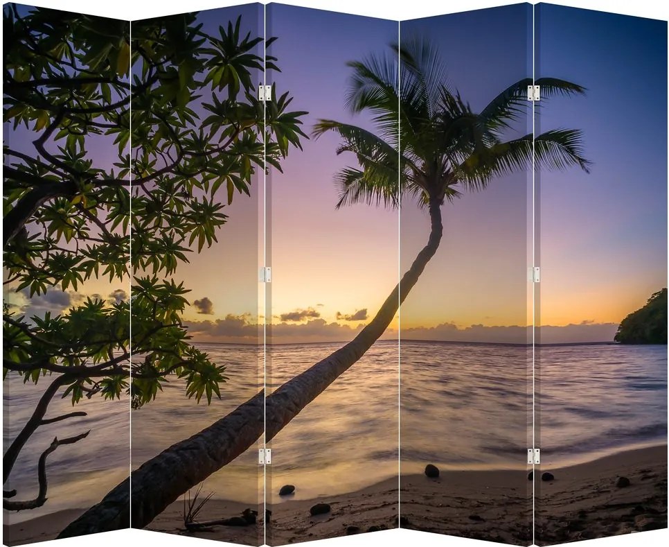 Parawan - Palma na plaży (210x170 cm)