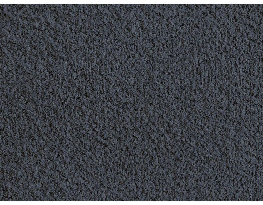 Ciemnoniebieskie tapicerowane łóżko dwuosobowe bez zagłówka ze schowkiem i stelażem 160x200 cm Inera – Bobochic Paris