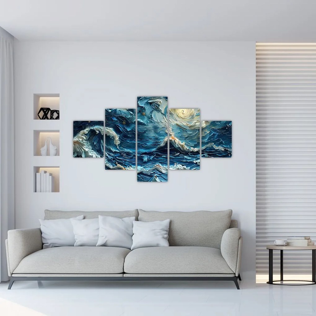 Obraz - Malowanie nieba i morza (125x70 cm)