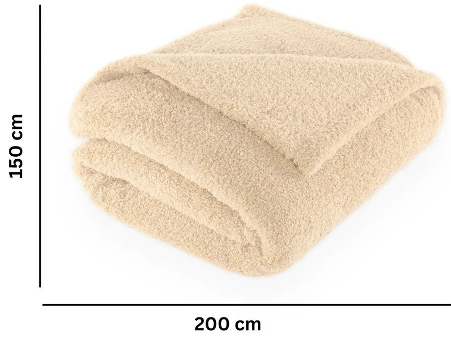 Beżowy koc z mikropluszu 150x200 cm Cocoon – Tiseco Home Studio