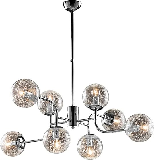 Lampa wisząca Ikarus z polerowanego chromowanego żelaza 8 lamp X 93 Ø93 BL213-8-CR