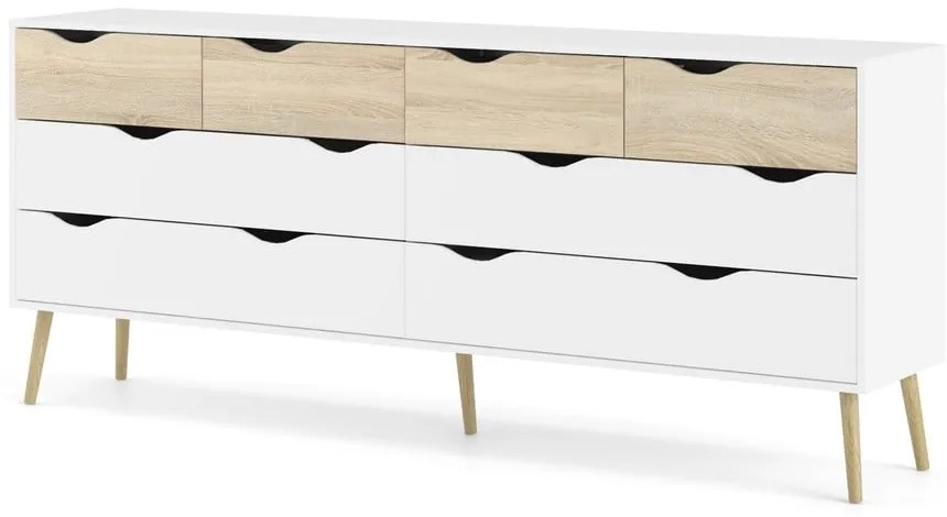 Biała komoda Tvilum Oslo, 196 x 82 cm