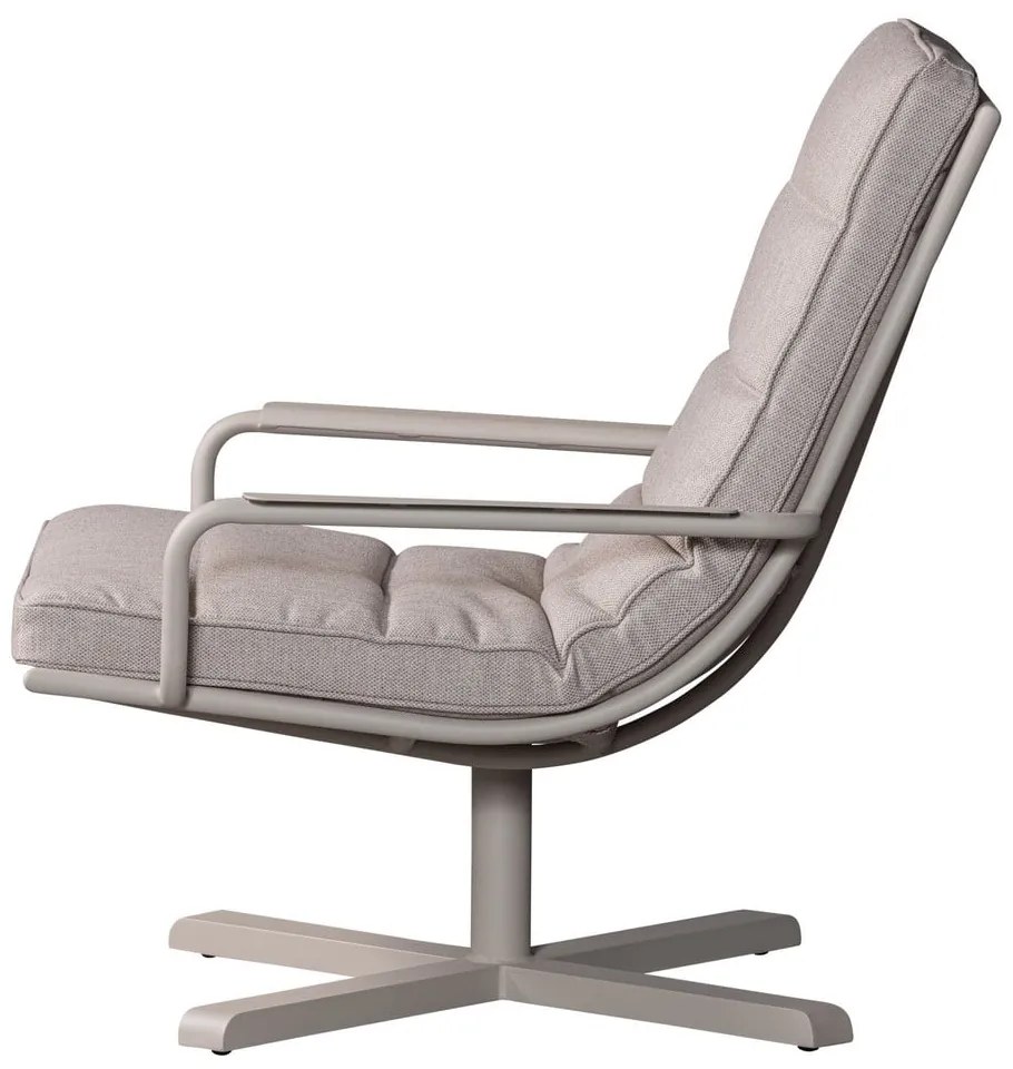 Szarobeżowy metalowy/tapicerowany fotel ogrodowy Coosa – WOOOD