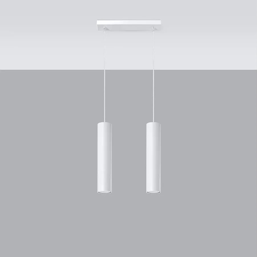 Lampy wiszące nowoczesny Toris, stal - 2 źródło światła 4000K - L.30 x H.90 cm - biały