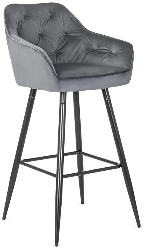 Szary nowoczesny welurowy hoker M0-M24