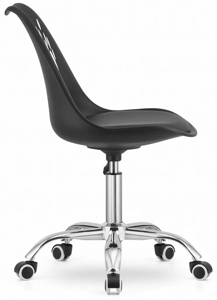 Czarne ergonomiczne krzesło obrotowe do nauki dla dziecka - Selva
