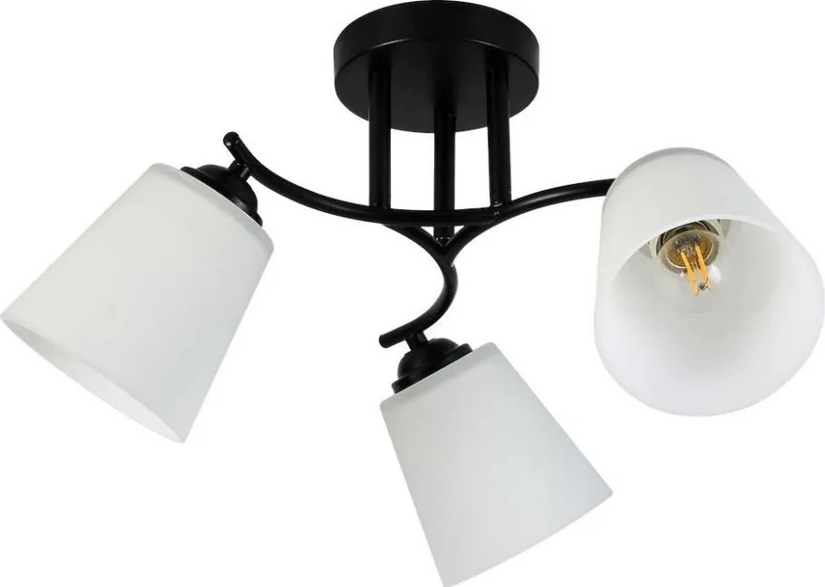 Przysufitowy żyrandol PAFOS 3xE27/15W/230V czarny