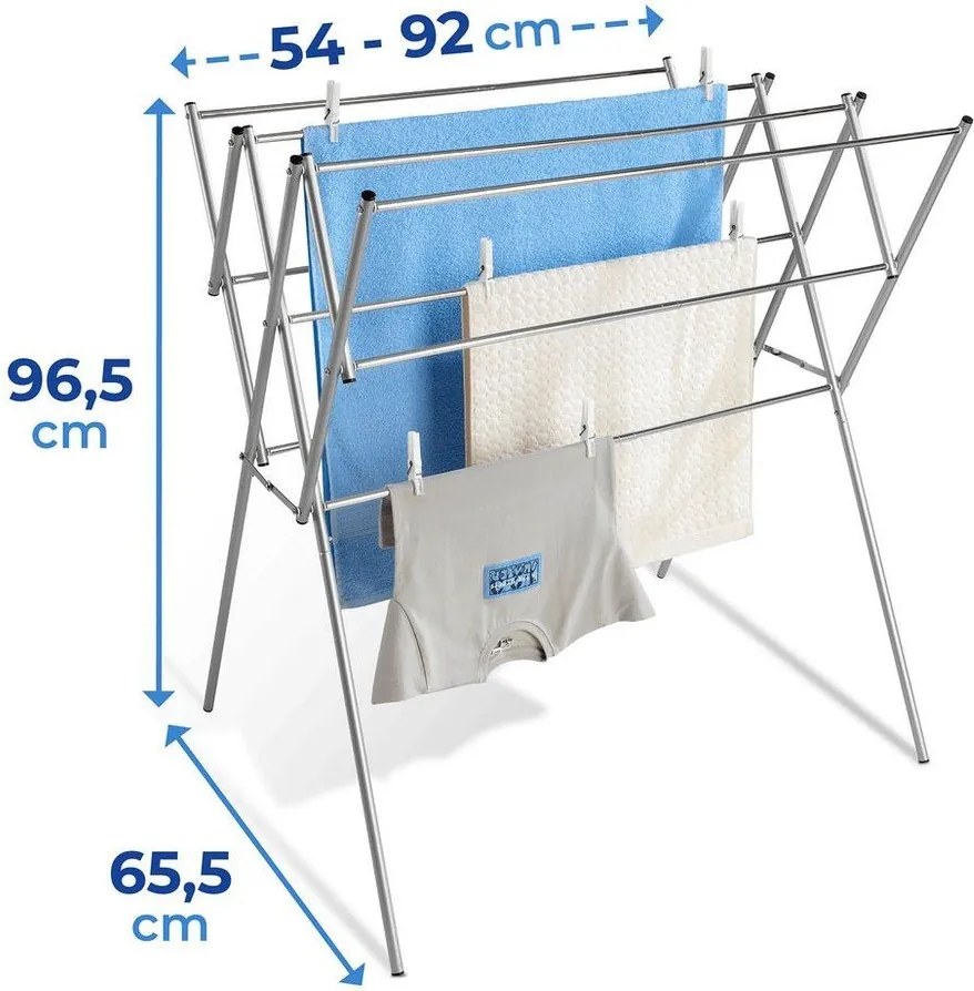 Suszarka na pranie w kolorze srebra z połyskiem 8 m – Wenko