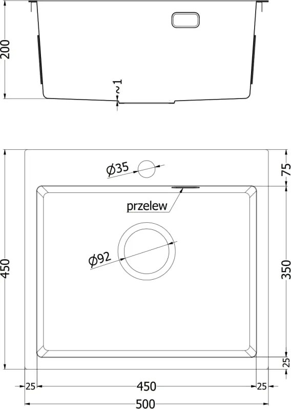 Mexen Solix zlewozmywak stalowy 1-komorowy 500 x 450 mm, miedź - 6402501000-65