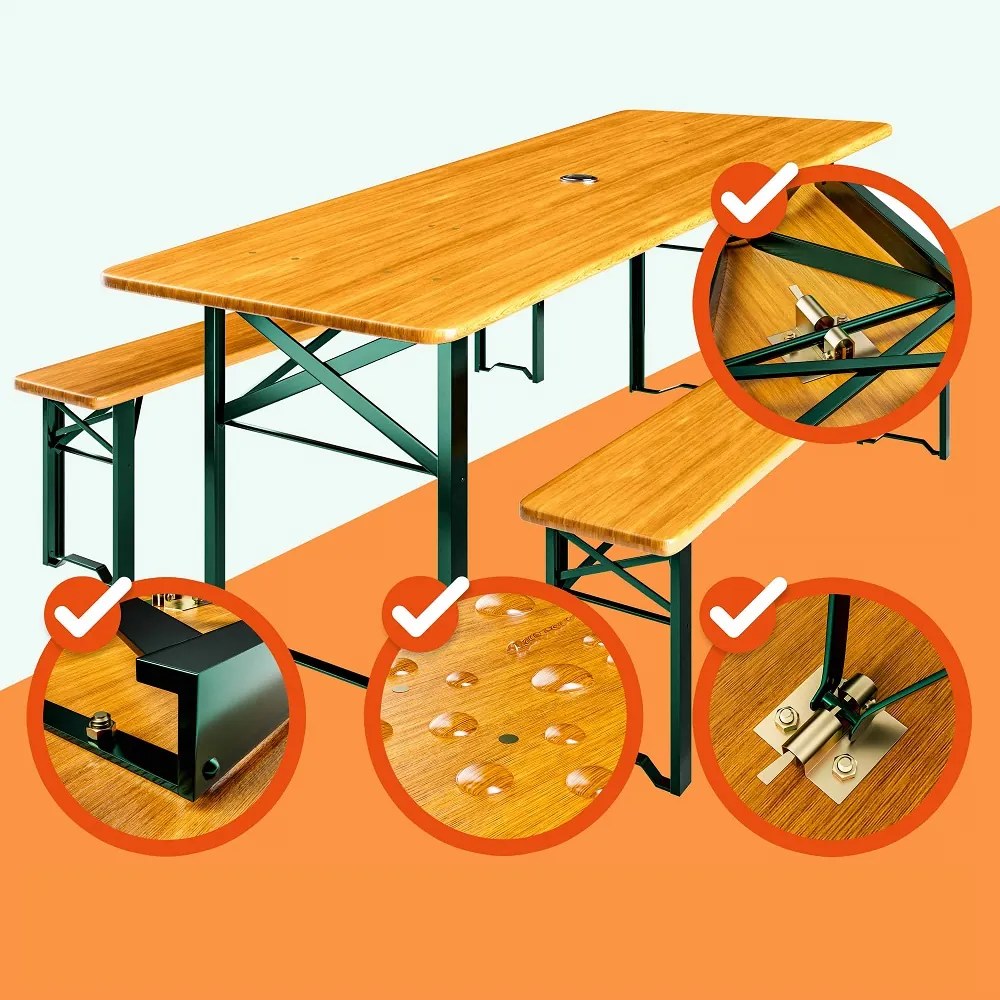 Zestaw piwny KLASIK, 170cm, naturalny brąz Casaria