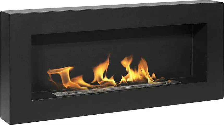 Kominek ścienny na bioetanol Siena Black, dł. 90 x gł. 12 x wys. 40